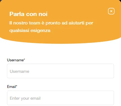 Finestra della chat live 24/7 di Donbet con il modulo di contatto